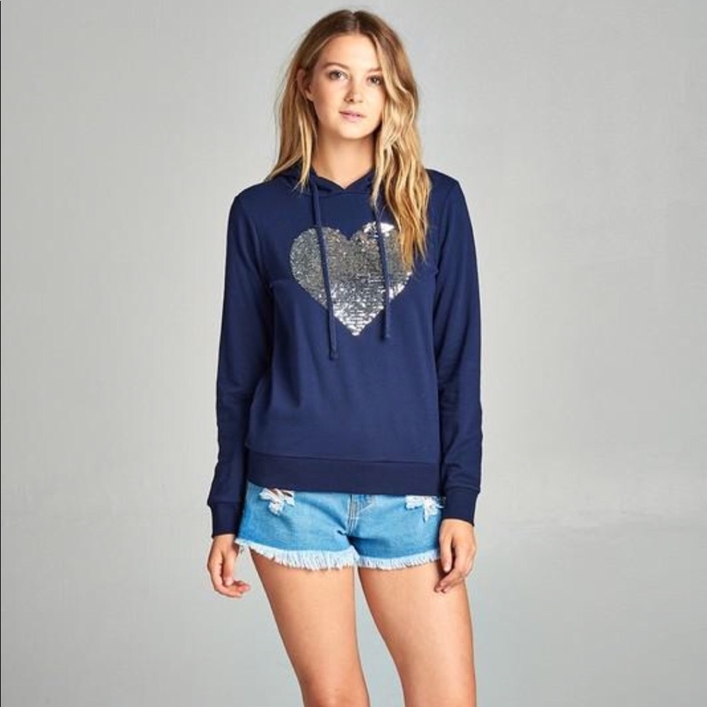Sequin Heart Hoodie